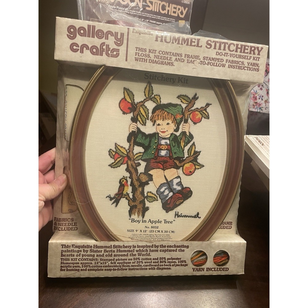 Vintage Paragon Needlecraft kit Hummel Boy In apple tree New frame 8032